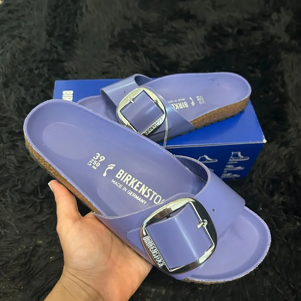 BIRKENSTOCK Madrid big buckle purple leather sandals shoes women's eur 39 new